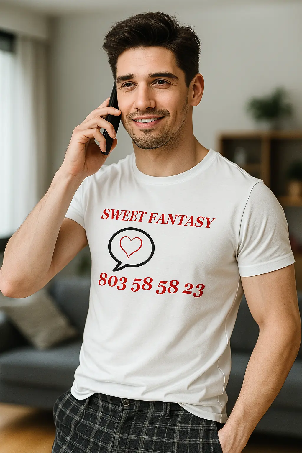 Hombre gay caliente al teléfono